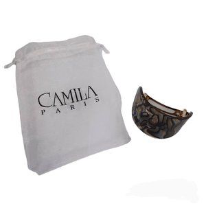 Camila Paris Onyx Wide Oval Hair Barette NEW -For Thick Hair -W/ Decorative Bag